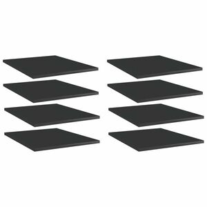 vidaXL 8 db magasfényű fekete szerelt fa könyvespolc 40 x 50 x 1, 5 cm kép