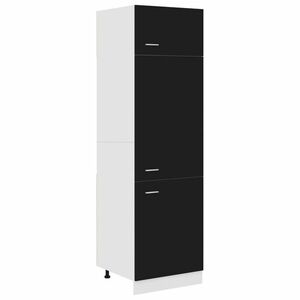 vidaXL fekete szerelt fa szekrény hűtőhöz 60 x 57 x 207 cm kép