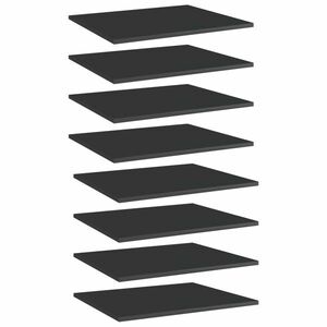 vidaXL 8 db magasfényű fekete szerelt fa könyvespolc 60 x 50 x 1, 5 cm kép
