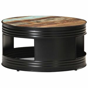 vidaXL fekete tömör újrahasznosított fa dohányzóasztal 68 x 68 x 36 cm kép