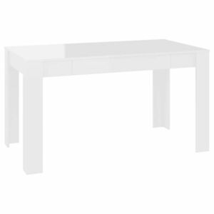 vidaXL magasfényű fehér szerelt fa étkezőasztal 140 x 74, 5 x 76 cm kép