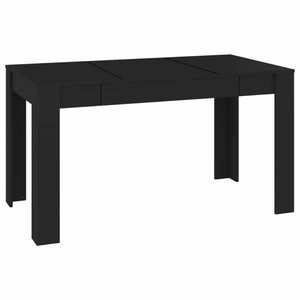 vidaXL fekete szerelt fa étkezőasztal 140 x 74, 5 x 76 cm kép