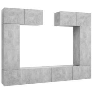 vidaXL 6 részes betonszürke szerelt fa TV-szekrényszett kép