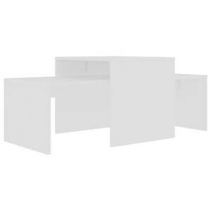 vidaXL fehér forgácslap dohányzóasztal szett 100 x 48 x 40 cm kép