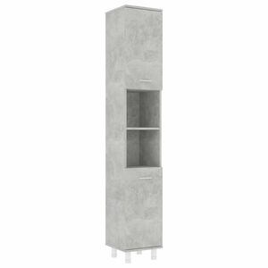 vidaXL betonszürke szerelt fa fürdőszobaszekrény 30 x 30 x 179 cm kép
