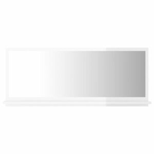 vidaXL magasfényű fehér szerelt fa fürdőszobai tükör 90x10, 5x37 cm kép