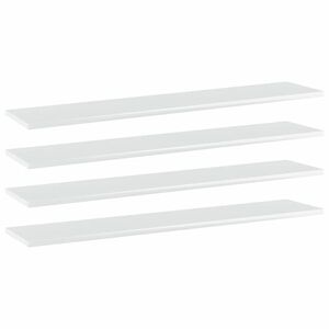 vidaXL 4 db magasfényű fehér szerelt fa könyvespolc 100 x 20 x 1, 5 cm kép