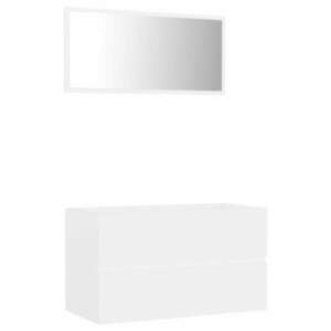 vidaXL 2 részes fehér szerelt fa fürdőszobai bútorszett kép