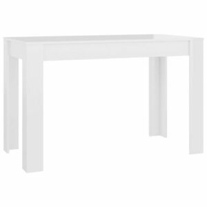 vidaXL magasfényű fehér szerelt fa étkezőasztal 120 x 60 x 76 cm kép