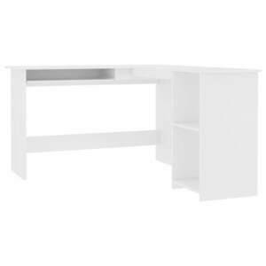 vidaXL fehér szerelt fa L-alakú sarok-íróasztal 120 x 140 x 75 cm kép
