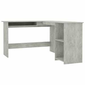 vidaXL betonszürke szerelt fa L-alakú sarok-íróasztal 120x140x75 cm kép