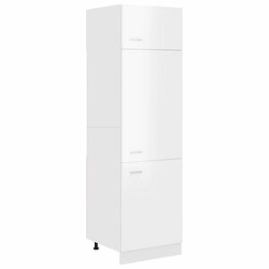 vidaXL magasfényű fehér szerelt fa szekrény hűtőhöz 60 x 57 x 207 cm kép