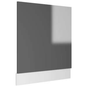 vidaXL magasfényű szürke szerelt fa mosogatógép-panel 59, 5 x 3 x 67 cm kép