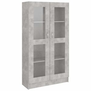 vidaXL betonszürke szerelt fa vitrinszekrény 82, 5 x 30, 5 x 150 cm kép