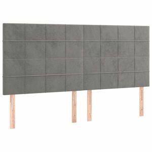 vidaXL 4 db világosszürke bársony fejtámla 90x5x78/88 cm kép