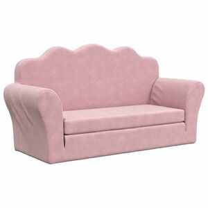 vidaXL rózsaszín puha plüss gyerek kanapéágy kép