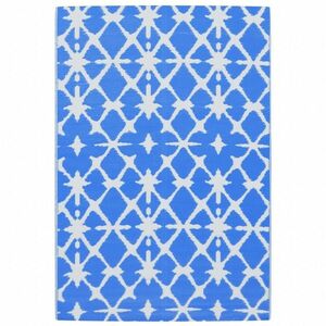 vidaXL kék és fehér PP kültéri szőnyeg 140 x 200 cm kép