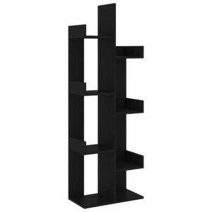 vidaXL fekete szerelt fa könyvszekrény 48 x 25, 5 x 140 cm kép