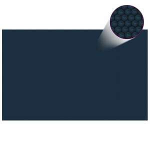 vidaXL fekete és kék napelemes lebegő PE medencefólia 800 x 500 cm kép