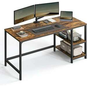 Számítógépesasztal 140x60 cm, Irodai asztal 2 polccal jobb vagy b... kép