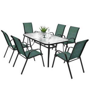Zolta Kerti bútor szett asztal + 4 szék - zöld kép