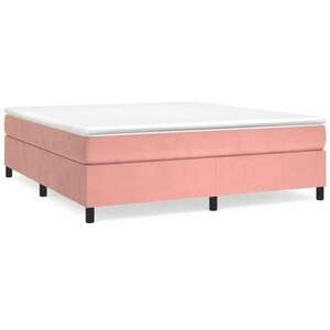 Rózsaszín bársony rugós ágykeret 160x200 cm kép