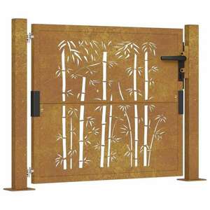 Bambuszmintás corten acél kerti kapu 105 x 105 cm kép