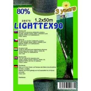 Árnyékoló háló LIGHTTEX90 1, 2x50m zöld 80% kép