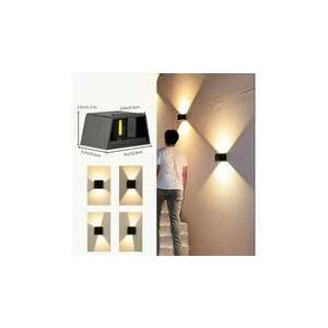 Napelemes LED fali lámpa dekoratív melegfehér változtatható sugár... kép