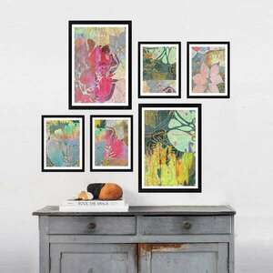 Lulu színes keretezett dekor festmény (6 darab) kép
