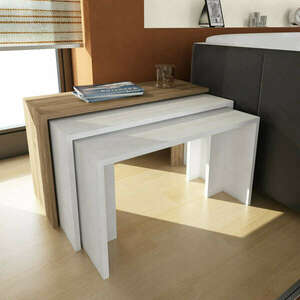 Cango fehér-dió egymásba rakható asztal kép