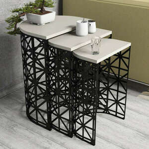 Stil Metal krém-fekete egymásba rakható asztal kép