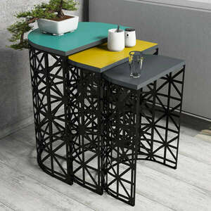 Stil Metal színes egymásba rakható asztal kép