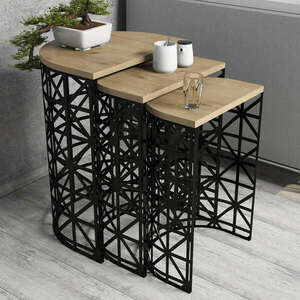 Stil Metal tölgy-fekete egymásba rakható asztal kép
