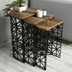 Stil Metal dió-fekete egymásba rakható asztal kép