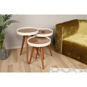 Wood dió-krém egymásba rakható asztal kép