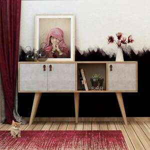 Plamen tölgy-fehér lerakóasztal 140 x 80 x 40 cm kép
