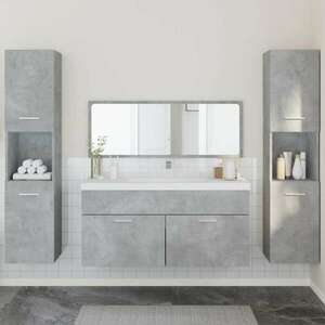 vidaXL 4 részes betonszürke szerelt fa fürdőszobai bútorszett kép
