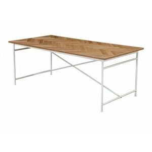 Asztal Concept 55 181, Világosbarna, Fehér, 73x100x200cm, Közepes sűrűségű farostlemez, Fém kép