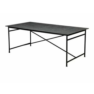 Asztal Concept 55 181, Szürke, Fekete, 73x100x200cm, Közepes sűrűségű farostlemez, Fém kép