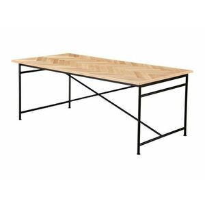 Asztal Concept 55 181, Világosbarna, Fekete, 76x100x200cm, Közepes sűrűségű farostlemez, Fém kép