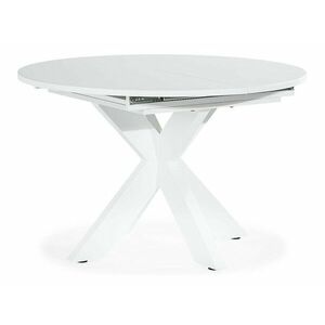 Asztal Riverton 526, Fehér, 76cm, Hosszabbíthatóság, Közepes sűrűségű farostlemez, Váz anyaga, Tölgy kép