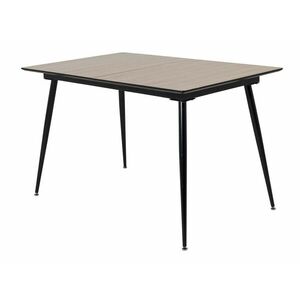 Asztal Dallas 111, Barna, Fekete, 76x80x120cm, Hosszabbíthatóság, Közepes sűrűségű farostlemez, Fém kép