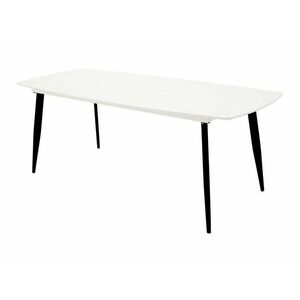 Asztal Dallas 131, Fekete, Fehér, 75x100x240cm, Közepes sűrűségű farostlemez, Fém kép