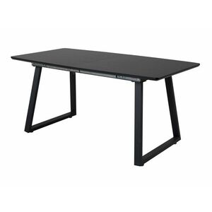 Asztal Dallas 172, Fekete, 75x85x160cm, Hosszabbíthatóság, Közepes sűrűségű farostlemez, Fém kép