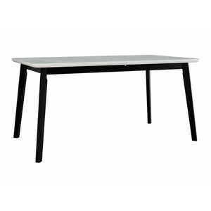 Asztal Victorville 185, Fehér, Fekete, 75x90x160cm, Hosszabbíthatóság, Közepes sűrűségű farostlemez, Váz anyaga, Részben összeszerelt, Bükkfa kép