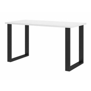 Asztal Tucson 136, Fekete, Fehér, 75x67x138cm, Laminált forgácslap, Fém kép