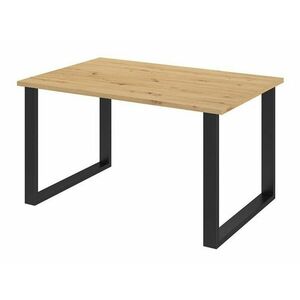 Asztal Tucson 137, Fekete, Artisan tölgy, 75x90x138cm, Laminált forgácslap, Fém kép