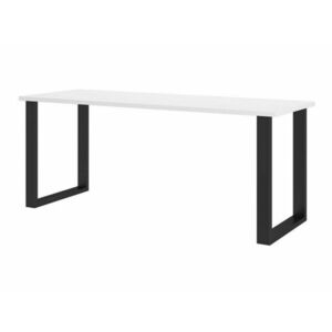 Asztal Tucson 138, Fekete, Fehér, 75x67x185cm, Laminált forgácslap, Fém kép