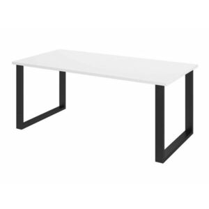 Asztal Tucson 139, Fekete, Fehér, 75x90x185cm, Laminált forgácslap, Fém kép